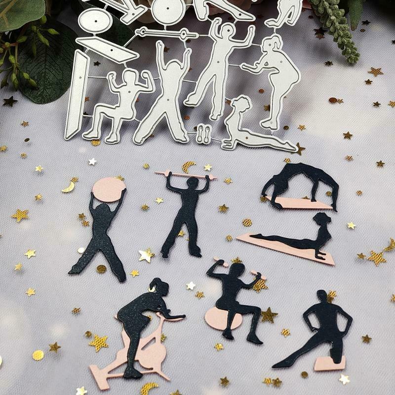 Yoga Exercise Metal Cutting Dies Stencil DIY Scrapbooking Album Paper Card Mold