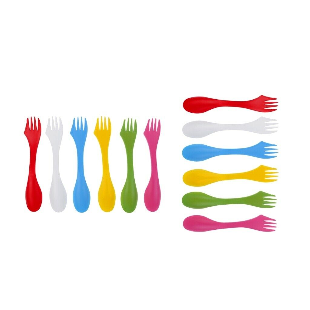 12 Pcs of Scoop Fork Spoon Multifunctional Sports Accessory Camping