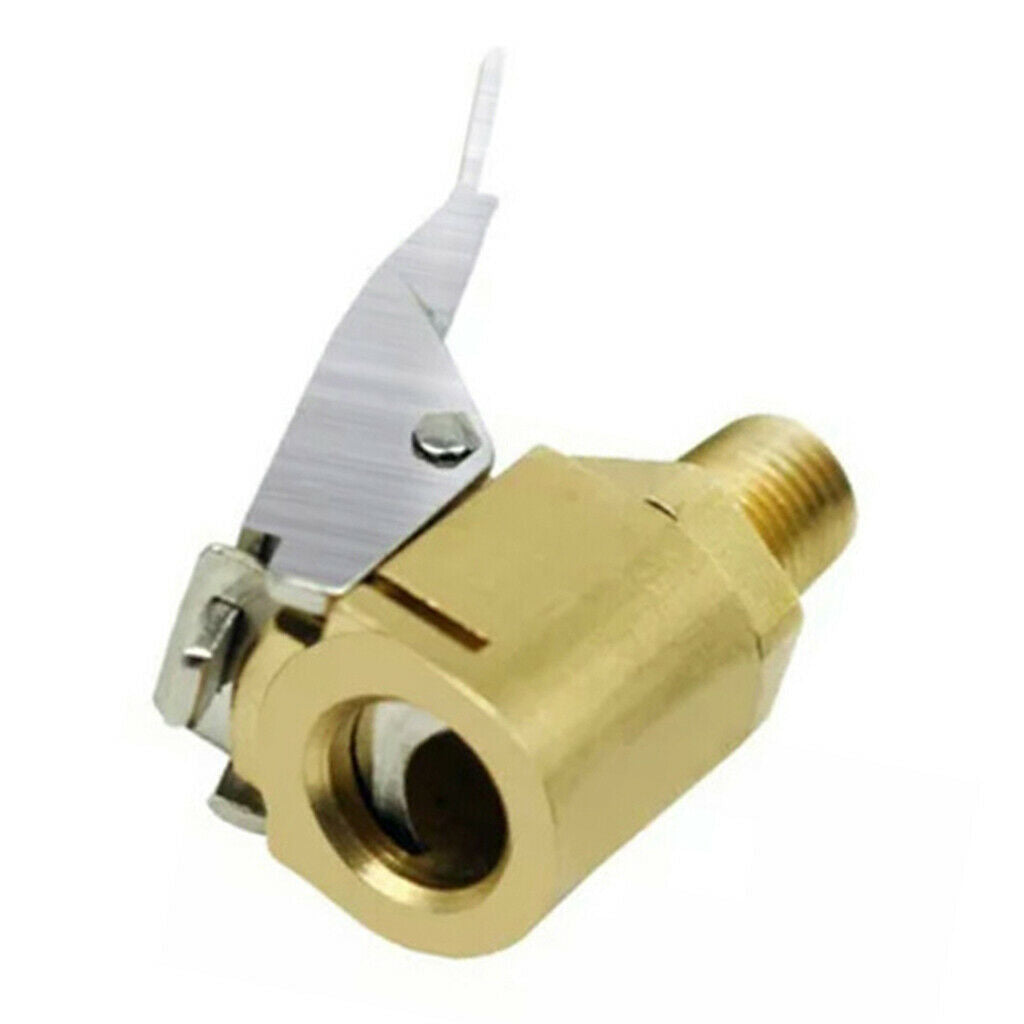 1x Brass Straight Lock On Tire Chuck Open Air Inflator Fit for 8V1 Thread Tires