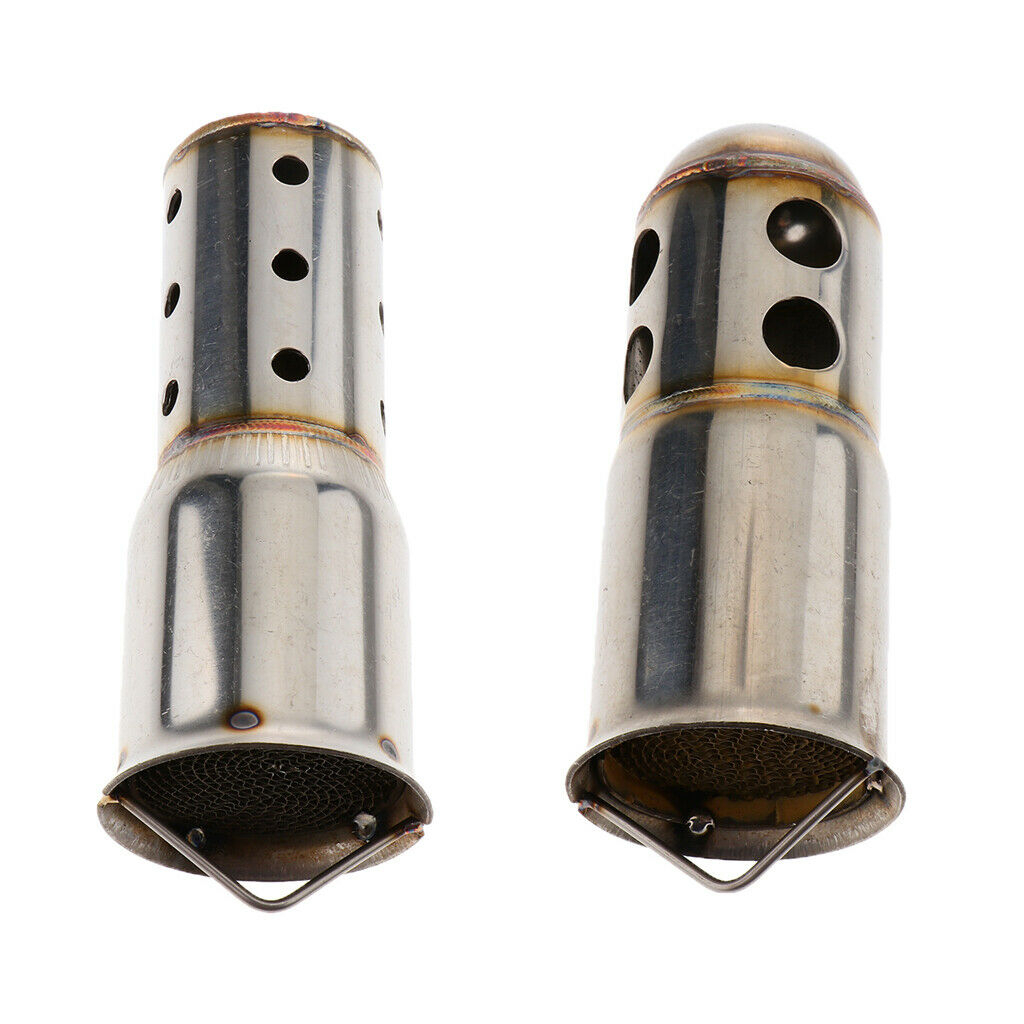 Stainless Steel Round Tip 51mm Exhaust Muffler Baffle Silencer DB Killer for