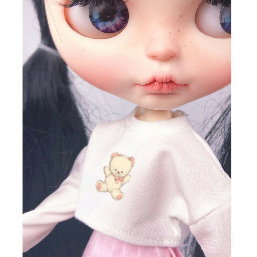 Two-pieces Rabbit Printed Top and Pink Pleated Dress for Blythe/Licca/Azone/BJD