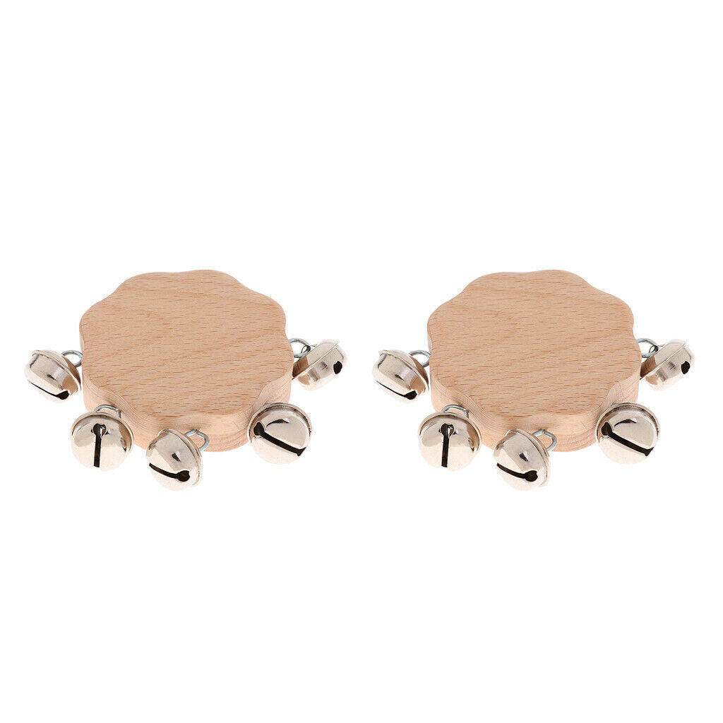2 Pieces Wooden Baby Rattle Educational Grasping Rattle Toys