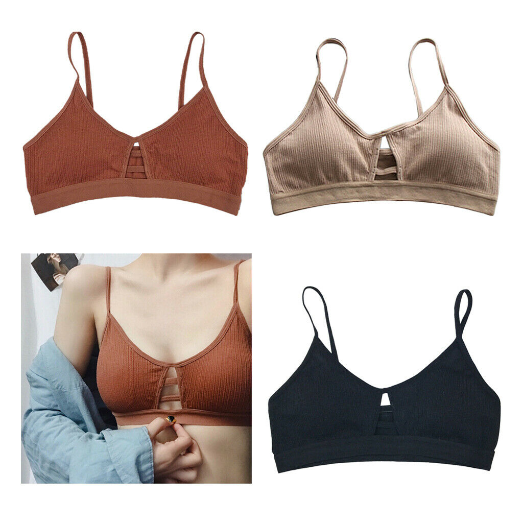 2pcs Lady Padded Push Up Bra Elastic Everyday Seamless Bralette Strappy