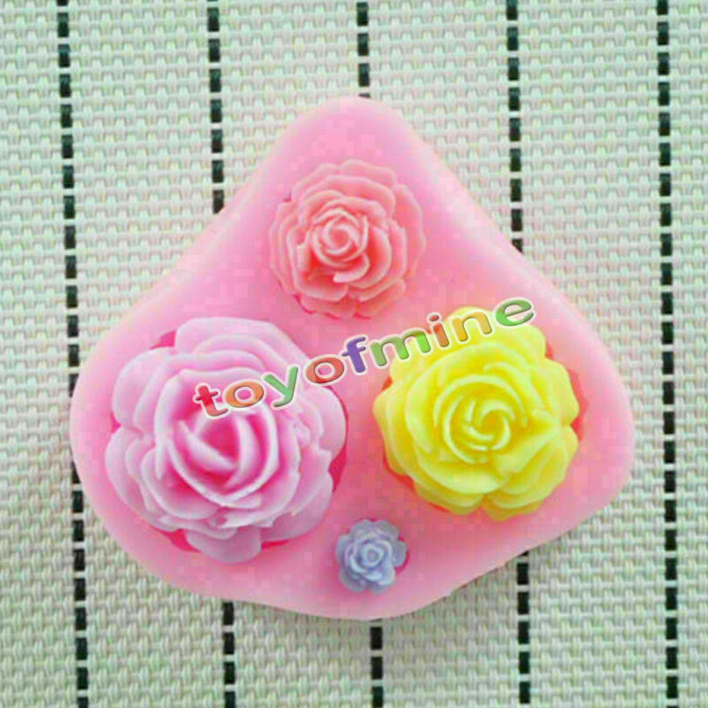 Silicone 4Size Rose-Shape Cake Decorating Fondant Cookie Chocolate Mold Mould
