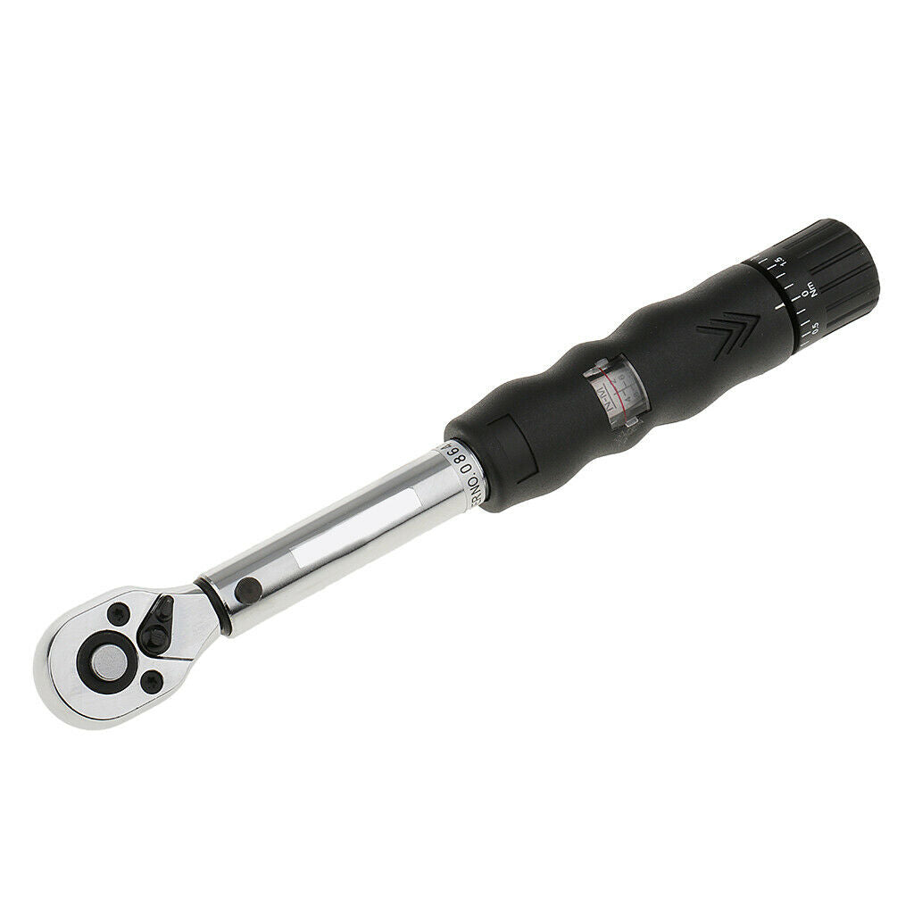 Set of 1 1/4'' Drive Torque Wrench 2-14Nm with 9pcs Bits for Bike Repair