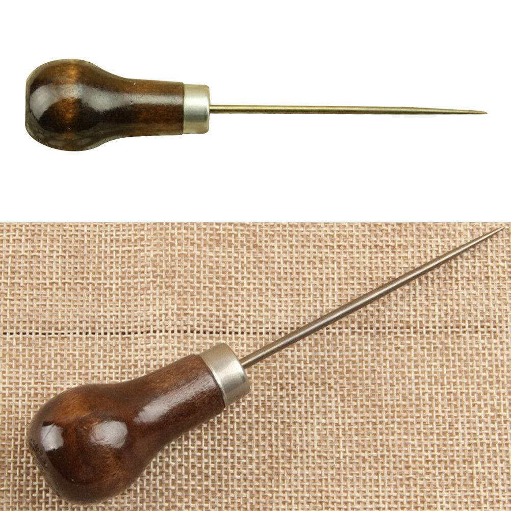Professional Leather Wood Handle Awl Tools For Leathercraft Stitching Sewi.l8