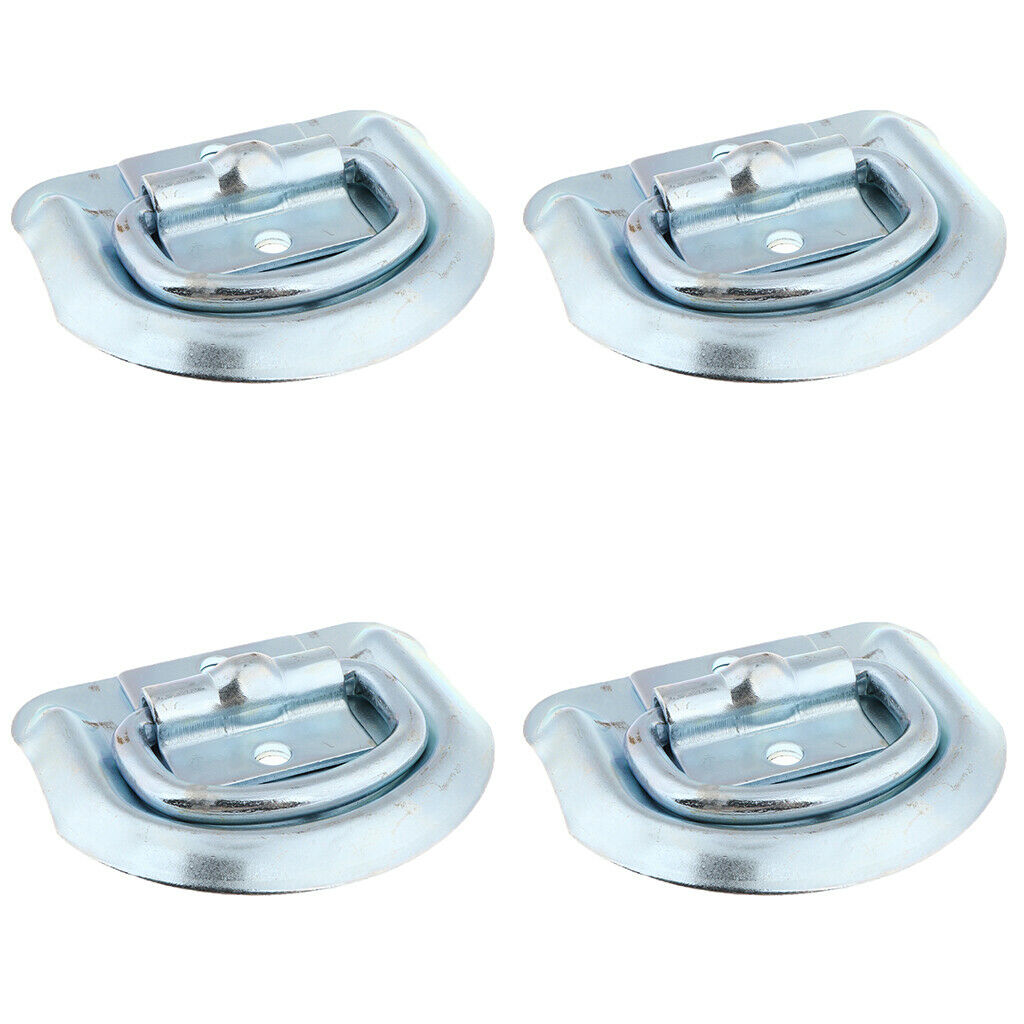 4 Packs ATV Bolted D-Ring Tie Anchor with Pan for Truck/Flatbed Tiedowns