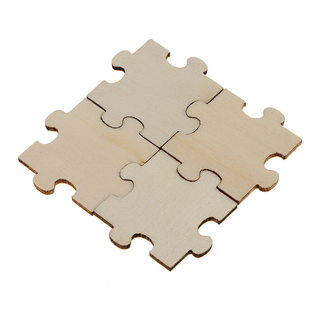 Pack of 50 40mm Unfinished Wood Puzzle Pieces For Arts & crafts, Card Making