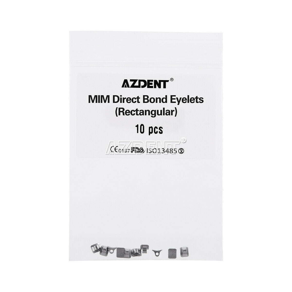 20XAZDENT Dental Orthodontic Lingual Buttons Direct Bond Eyelet Rectangular Base