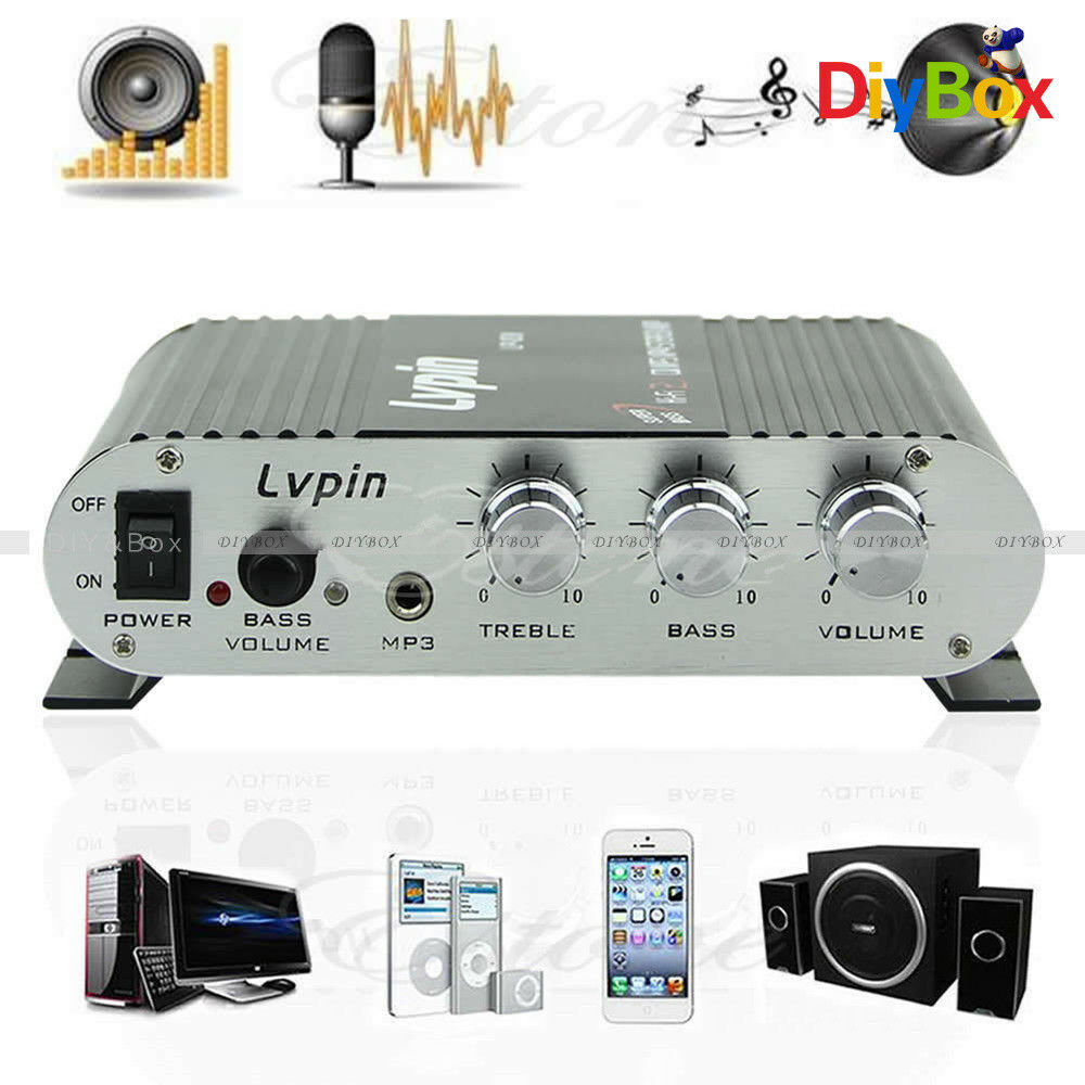 20W 12V Mini Hi-Fi Amplifier Booster Radio MP3 Stereo For Car Motorcycle Home