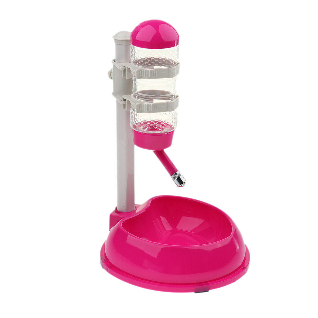 Pet Dog Standing Water Dispenser Automatic Lifting Feeding Bottle Food with Bowl