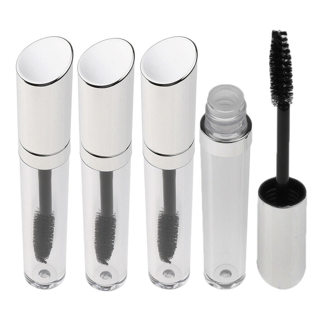 4 Pieces 5ml Acrylic Refillable Travel Empty Mascara Tube Transparent Bottle