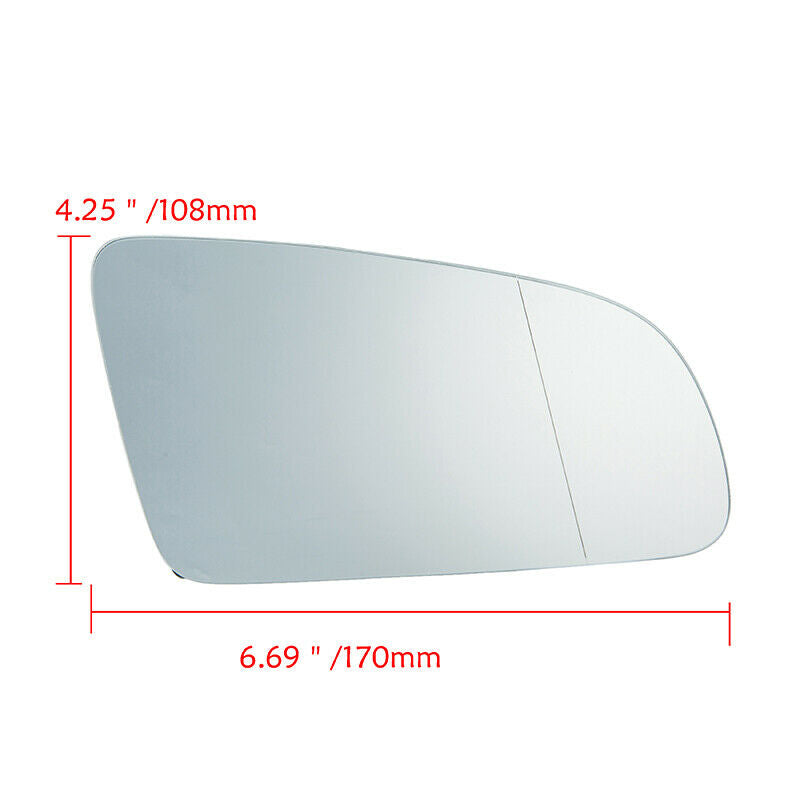 Fit Audi A4 S4 2001-2008 A3 8P 2004-2008 2007 Passenger Side Mirror Glass Heated
