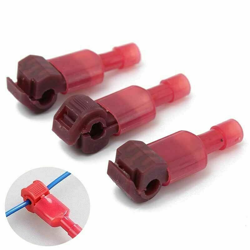 40pcs Red T-Taps& Male Insulated Quick Splice Lock Wire Terminals Connectors Kit