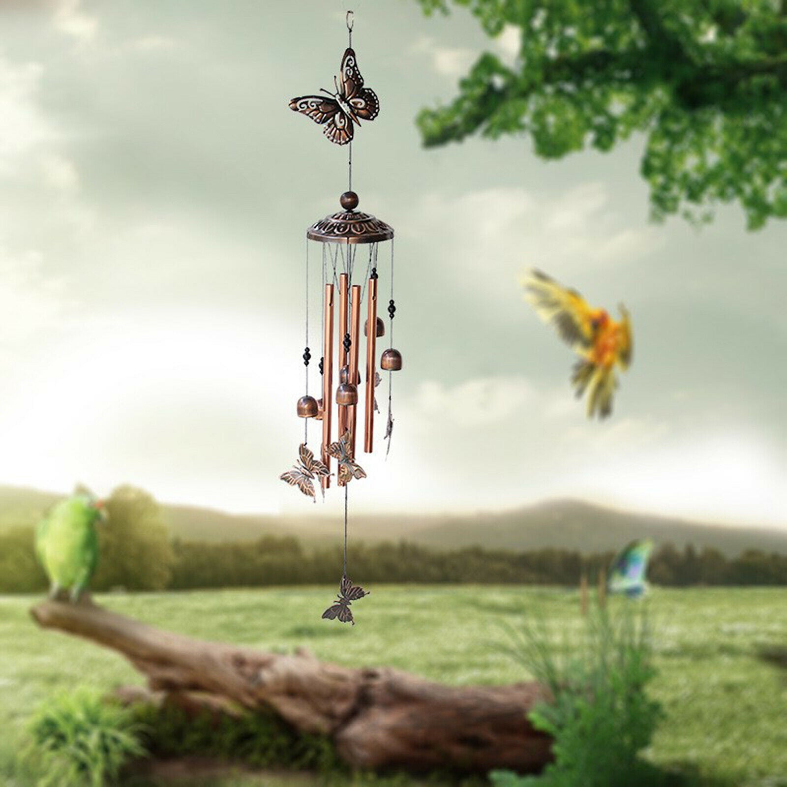 4Tubes Metal Windchime Chapel Bells Wind Chimes Outdoor Garden Home Decor