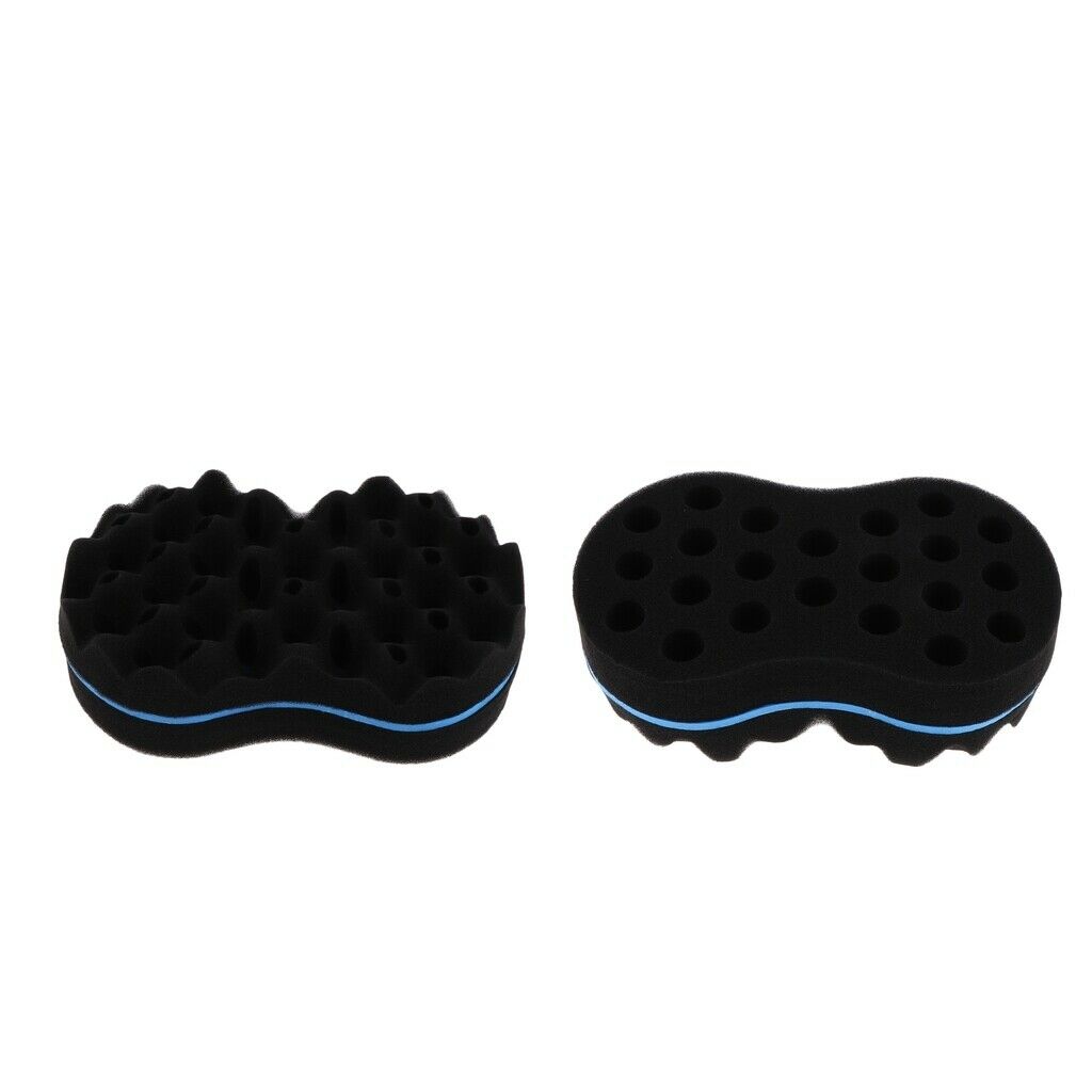 2x Unisex Barber Sponge Hairbrush Double-sided for Wave Afro  Tool