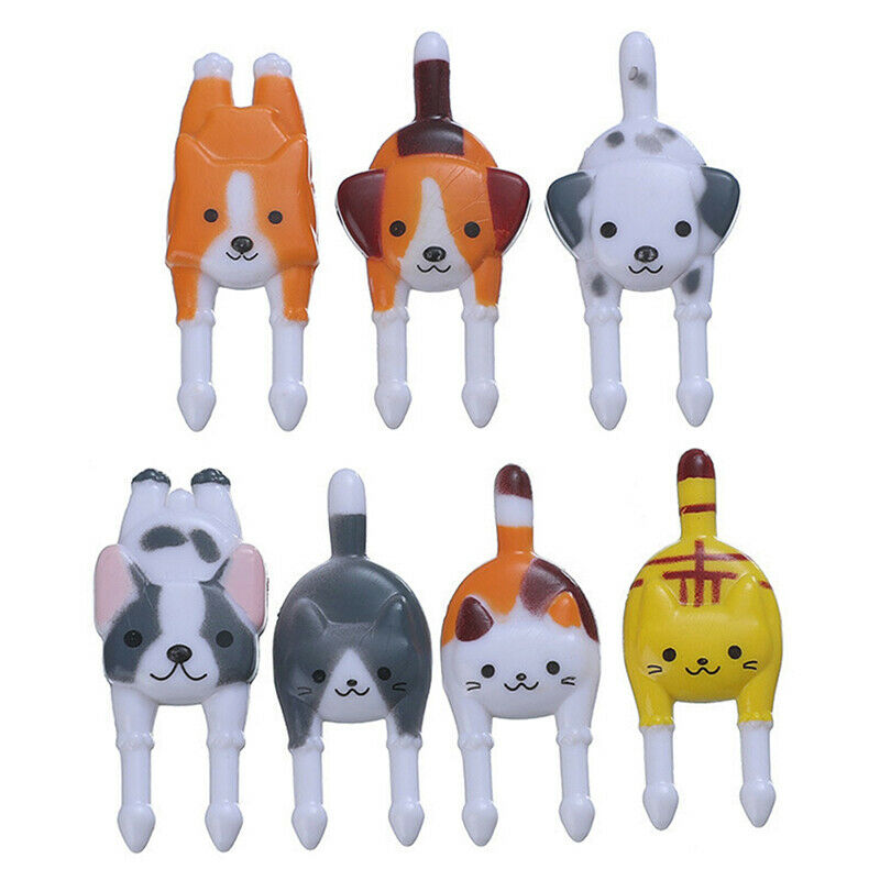7Pcs/set  Cute Mini Animal Cartoon Food Picks Children Snack Food Fruit F.l8