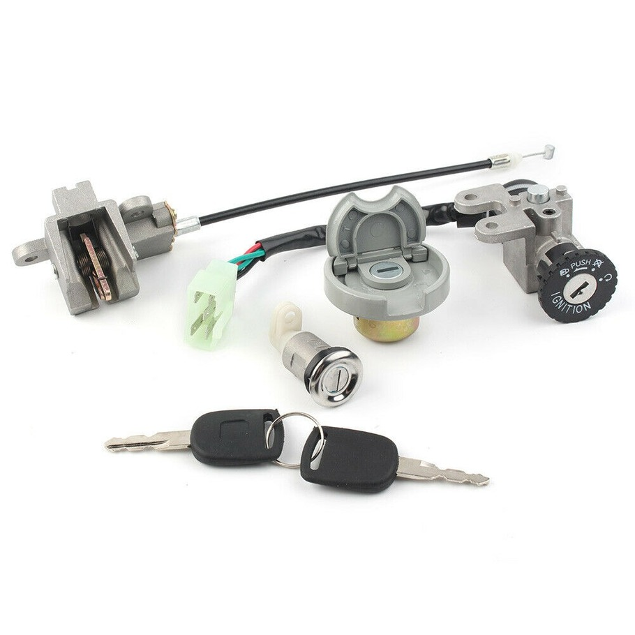 GY6 49/50cc hs Ignition Switc Seat Fuel Gas Cap Cover Lock For Chinese Scooter