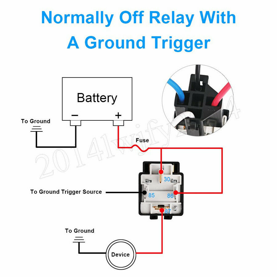 6Pcs Car Relay Switch Harness Set-12V 4PIN SPST 30AMP Fuse Holder 14AWG Hot Wire