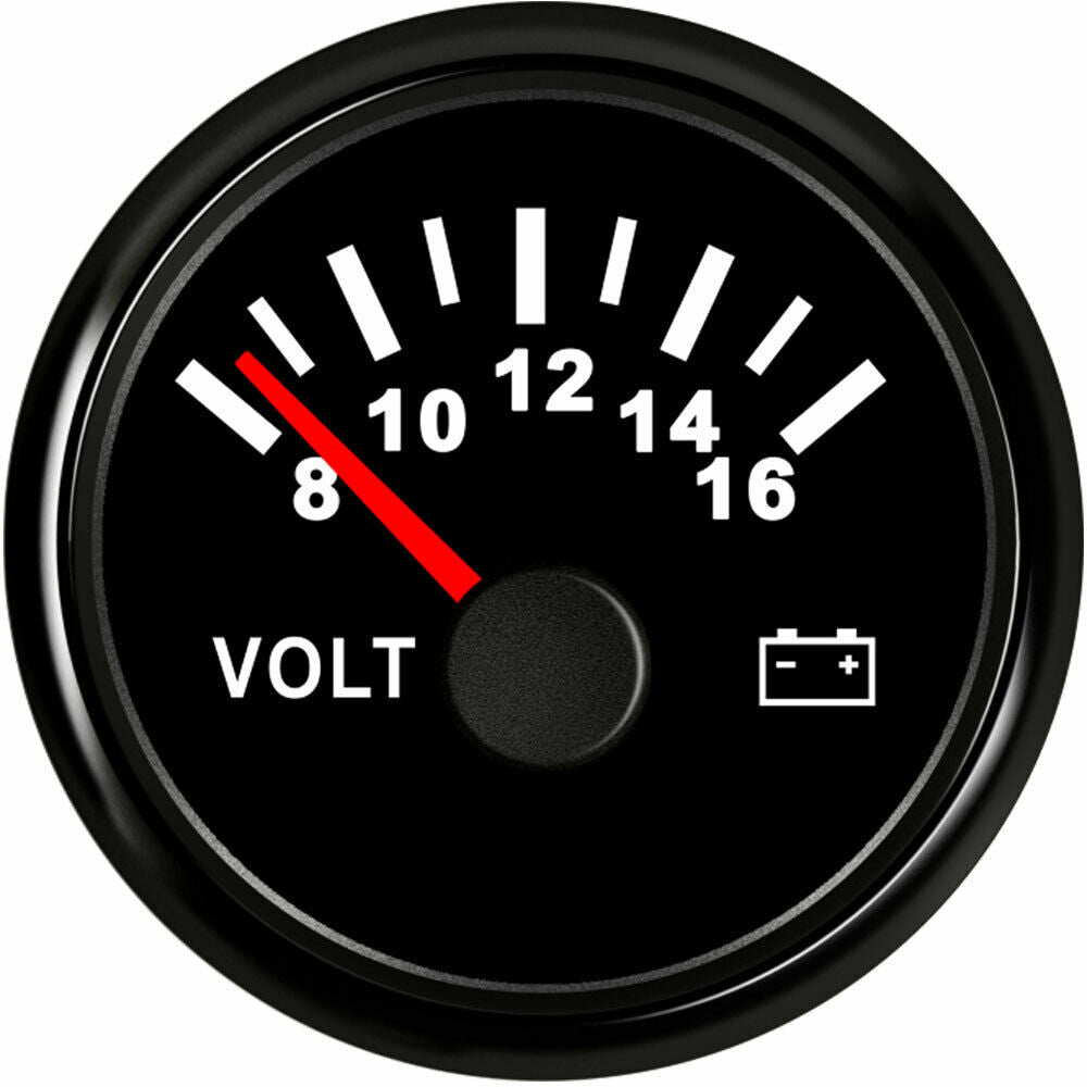 52mm 2" car volt meter gauge 8-16V for auto marine truck universal style red led