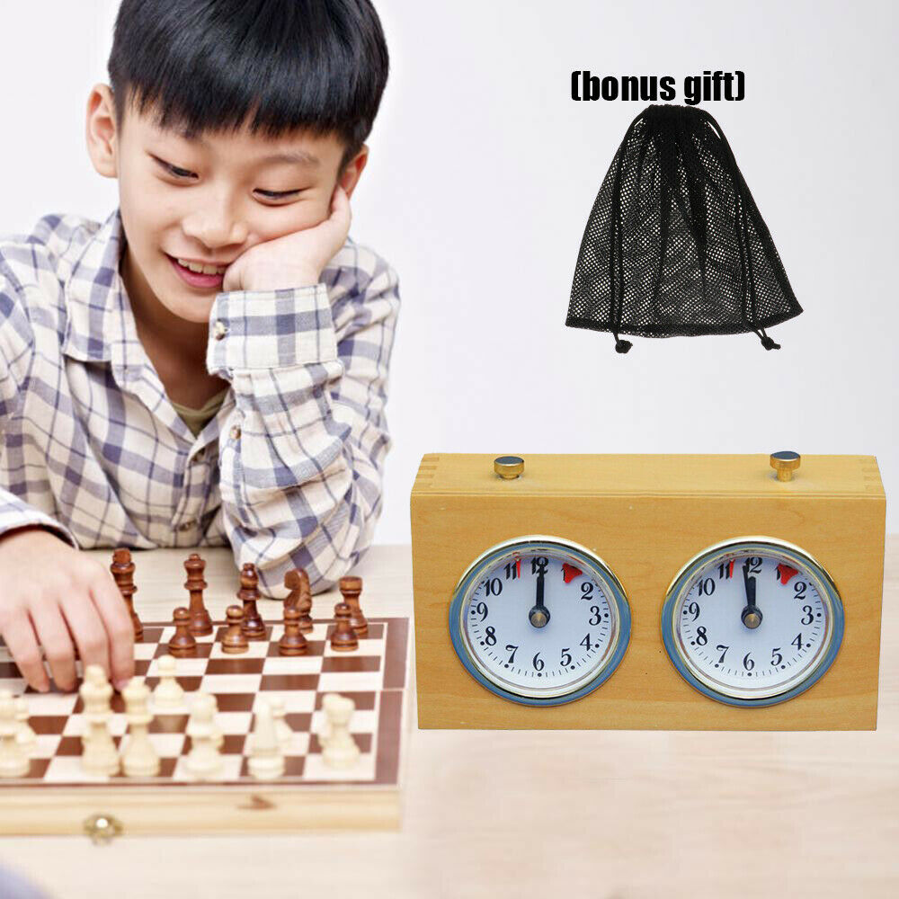 Wooden Casing International Chess Clock Mechanical Count Up Down Timer