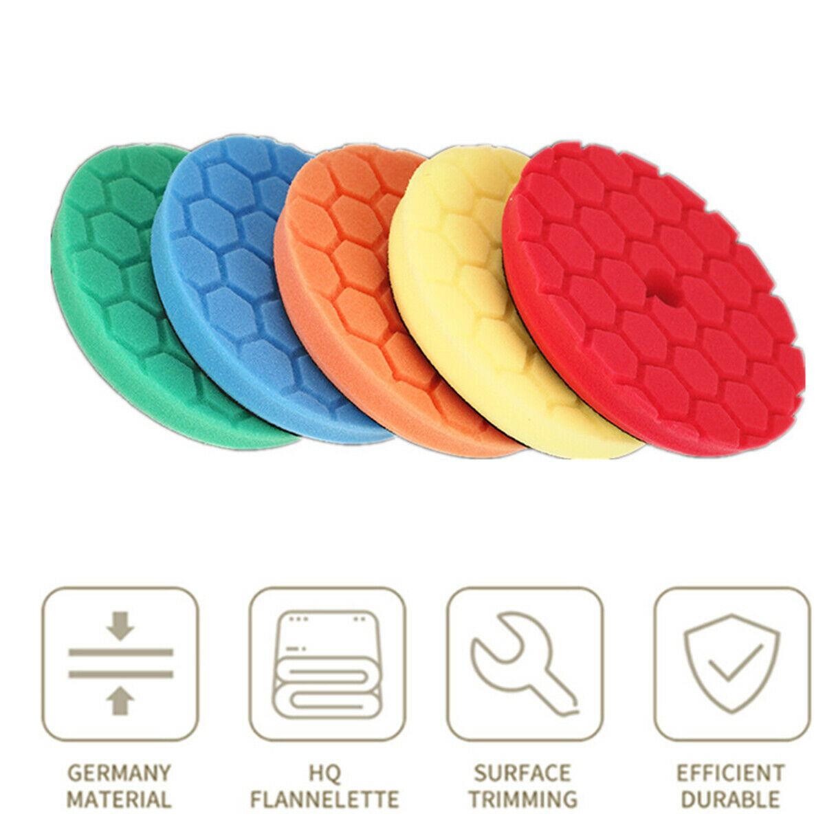 5pcs 6inch Buffing Wax Drill Polishing Pad Foam For Car Polisher Buffer Sealing