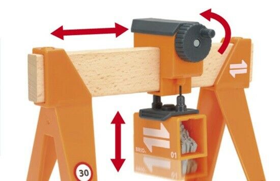 33732 BRIO Gantry Crane Railway Train Wooden Accessories 4 Pcs Children 3+ Years