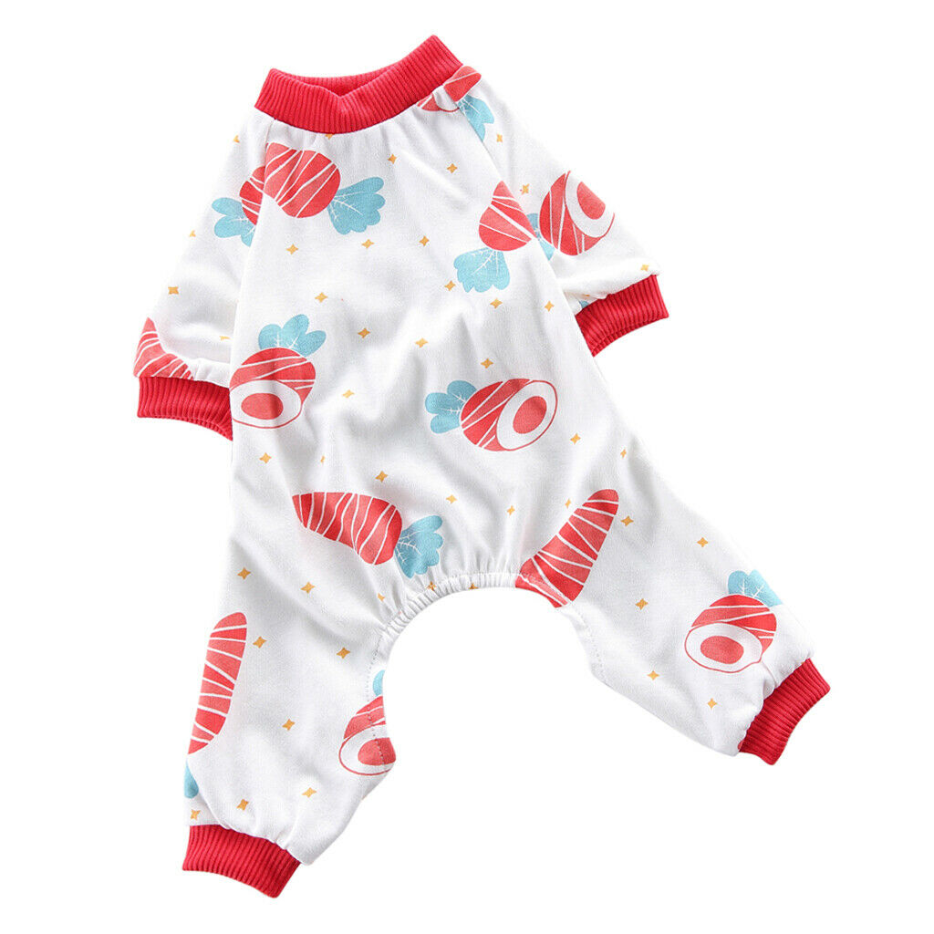 Pet Pajamas Comfort Pet Puppy Clothes Apparel For Small Dog Puppies Red-S