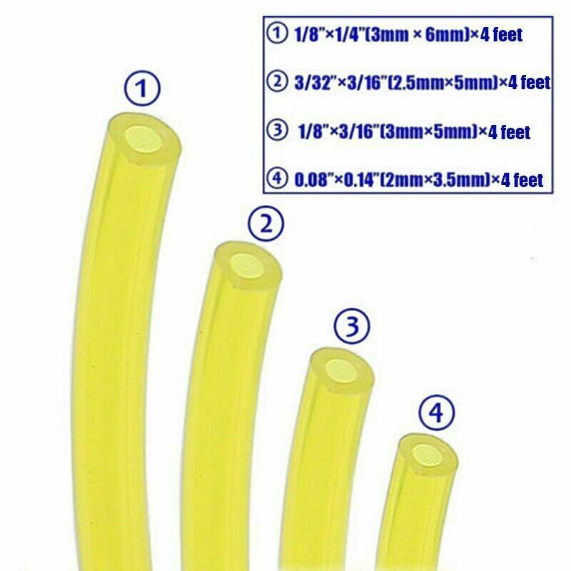 Petrol Fuel Line Hose Gas Pipe Tubing 4 Sizes For Trimmer Chainsaw Blower Tools