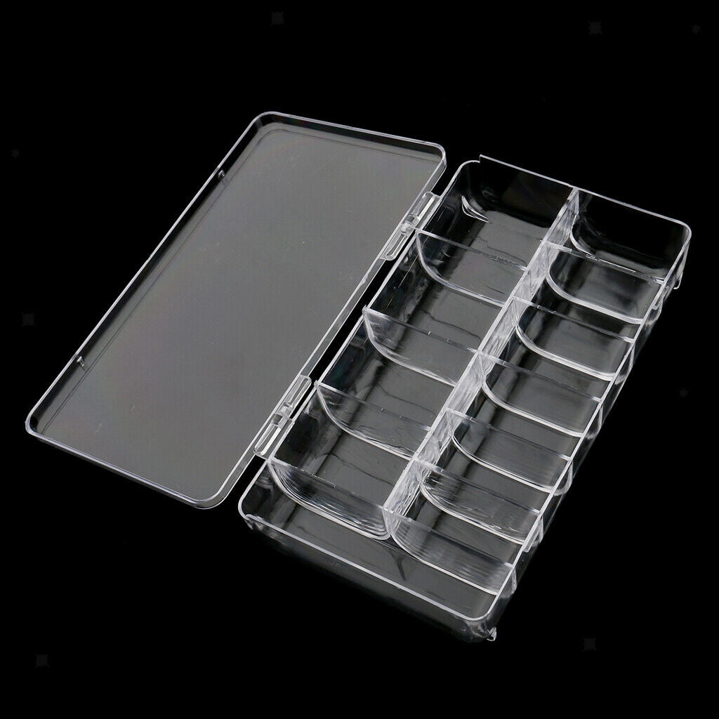 Clear Empty Compartments False Nail Art Tips Cell Storage Box Containers Case
