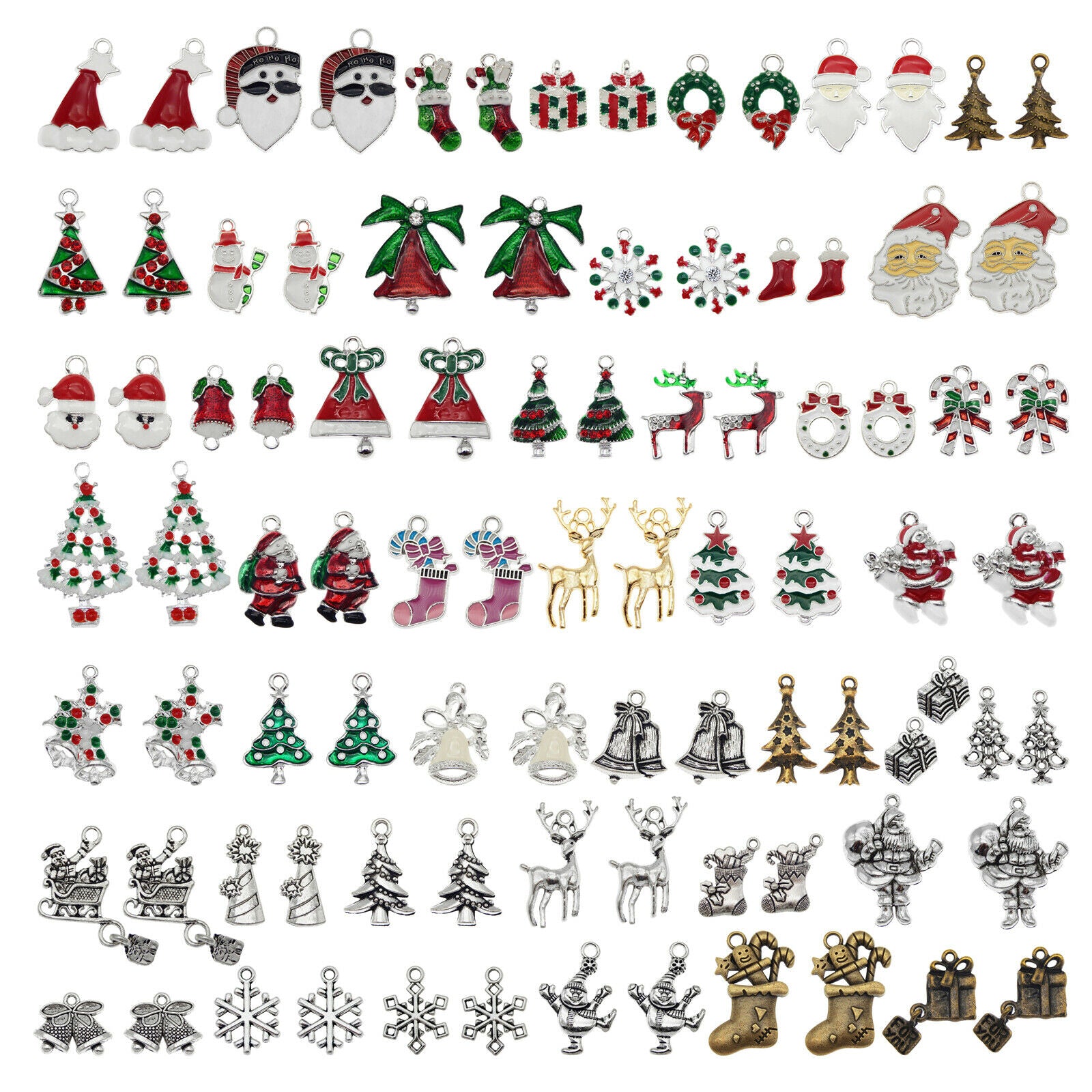 20-pack Christmas Series Alloy Charms Bulk Pendant Jewelry Making Findings 1-3cm