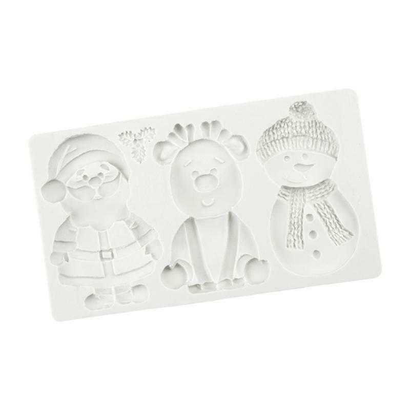 DIY Christmas Theme Shape Mold Silicone Craft Cake Clay Soap Decorating Family