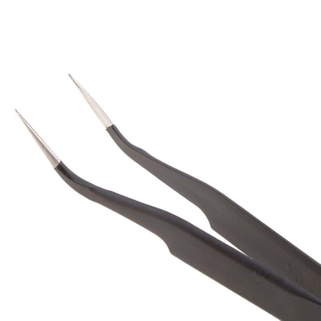 2 Pieces  X Type Pointed Straight Curved Tweezers for Cell Phone Repair