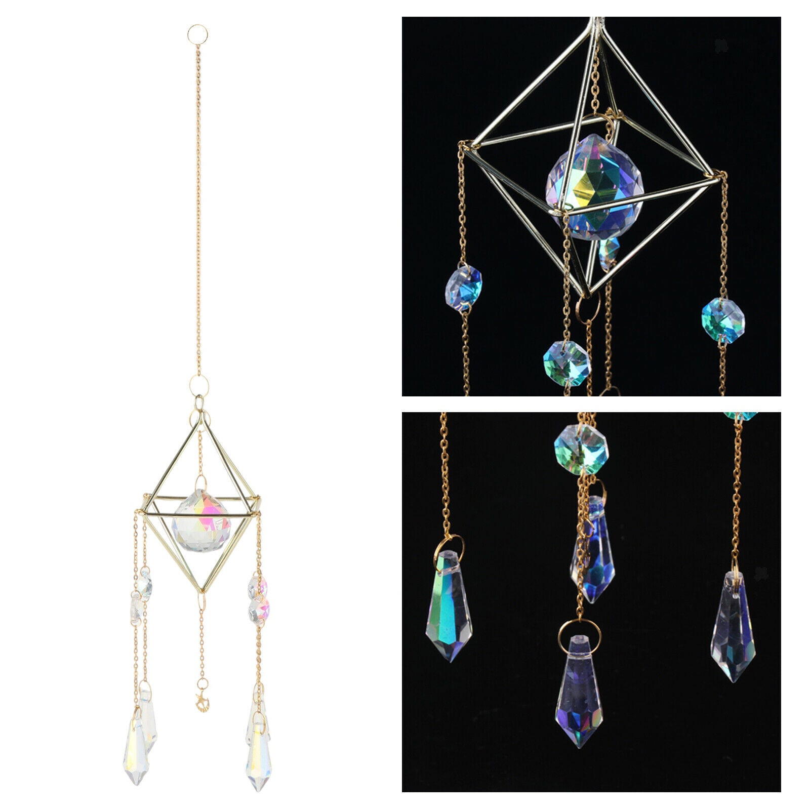 Geometric Crystal Suncatcher Prisms   Window Decor Ornaments