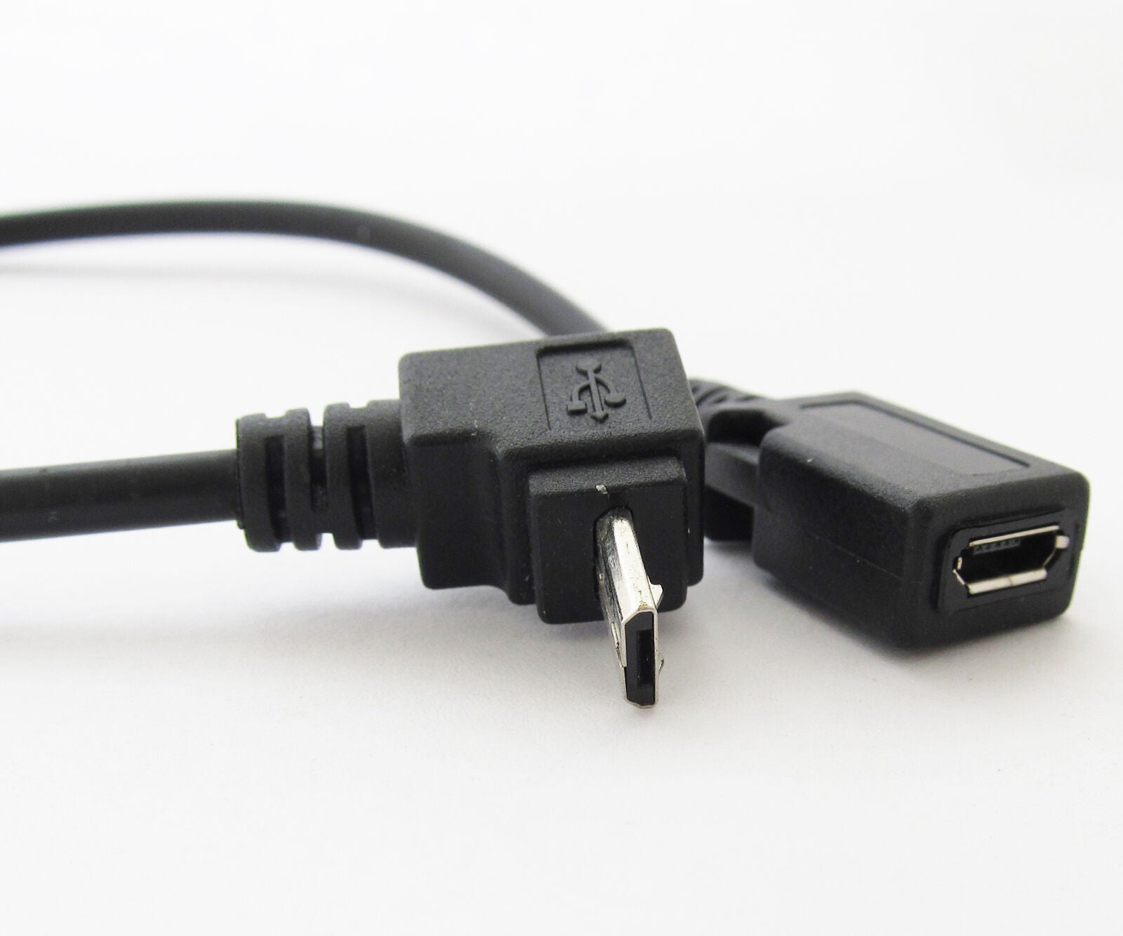 5pcs Micro 5pin USB Male To Female Down direction Angle 90D USB Convert Cable