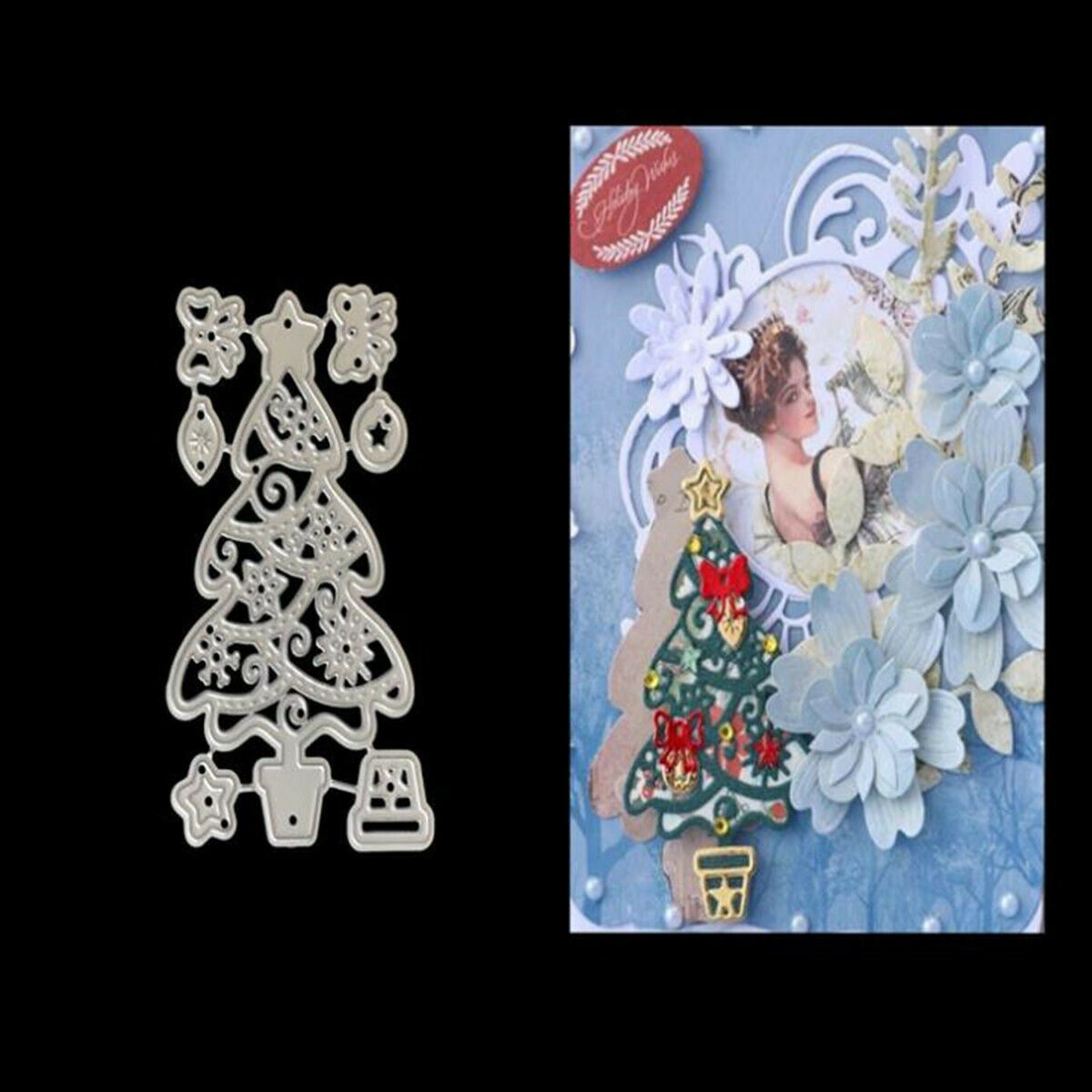 1PC Christmas Tree Metal Cutting Die Scrapbooking Embossing Card Making Stencil