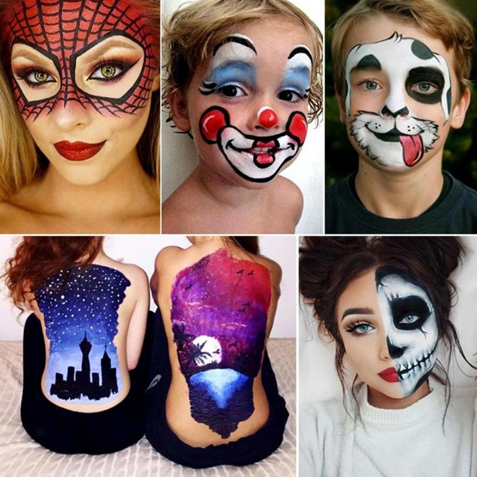 Face Body Paint Theatre Palette Halloween Facepaint Kit Paints Body Art