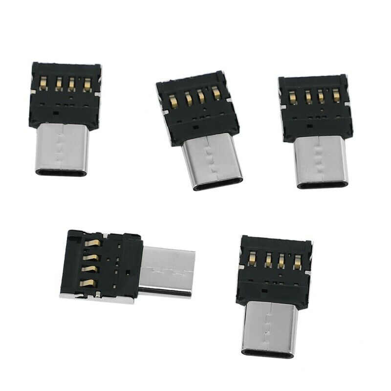 5pcs Ultra Mini Type-C USB-C to USB 2.0 OTG Adapter for Cell Phone Tablet & USH7