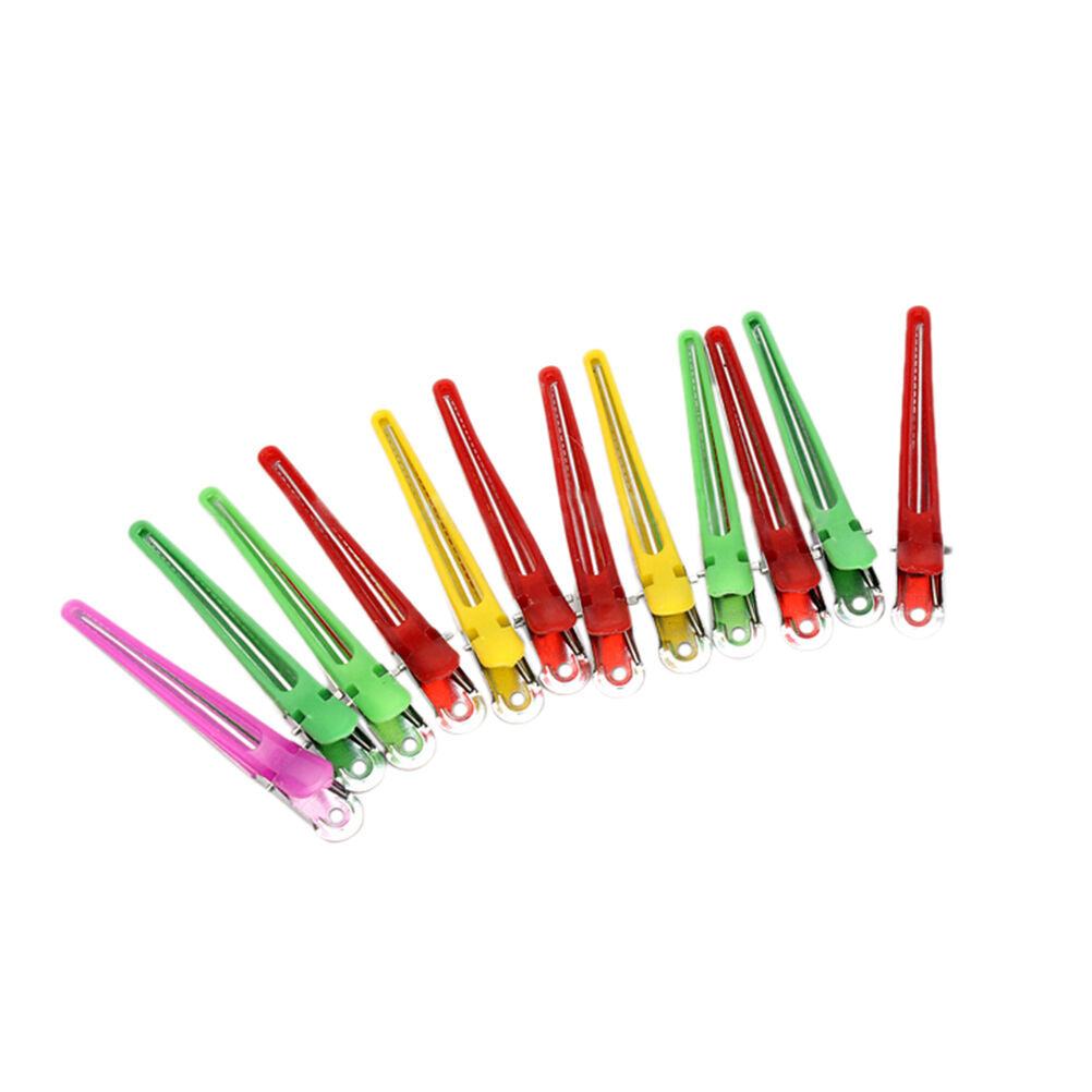 12pcs Colorful Hairdressing Salon Sectioning Clips Clamps Hair Styling Gr.l8