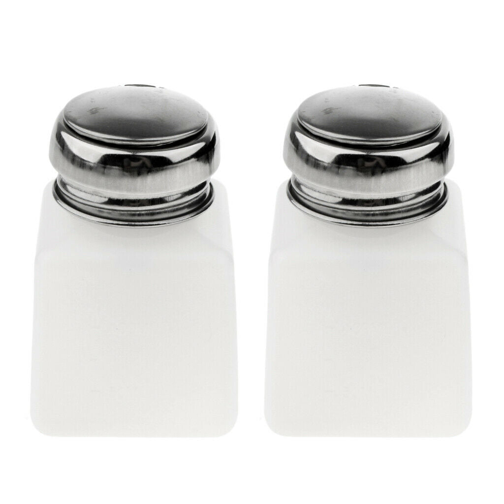 2 Pcs Nail Polish Remover Pump Dispenser Press Bottle Empty Container  100ml