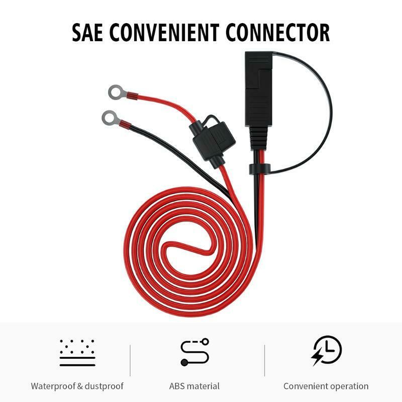 140CM 16AWG SAE-to O Ring Cord Socket Connector Cable Battery Charging CS-1423A1