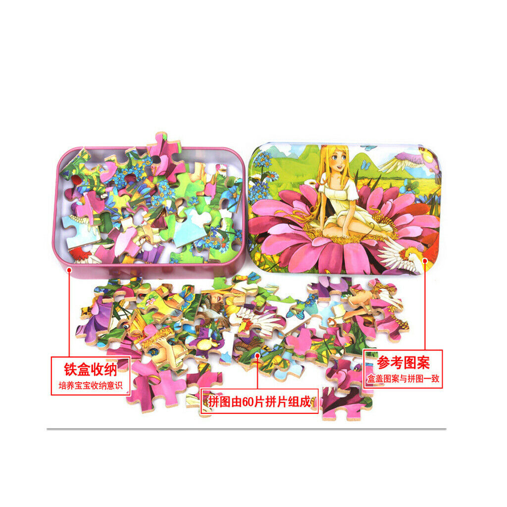 2Set Kids Wooden Jigsaw Puzzles with a Storage Box