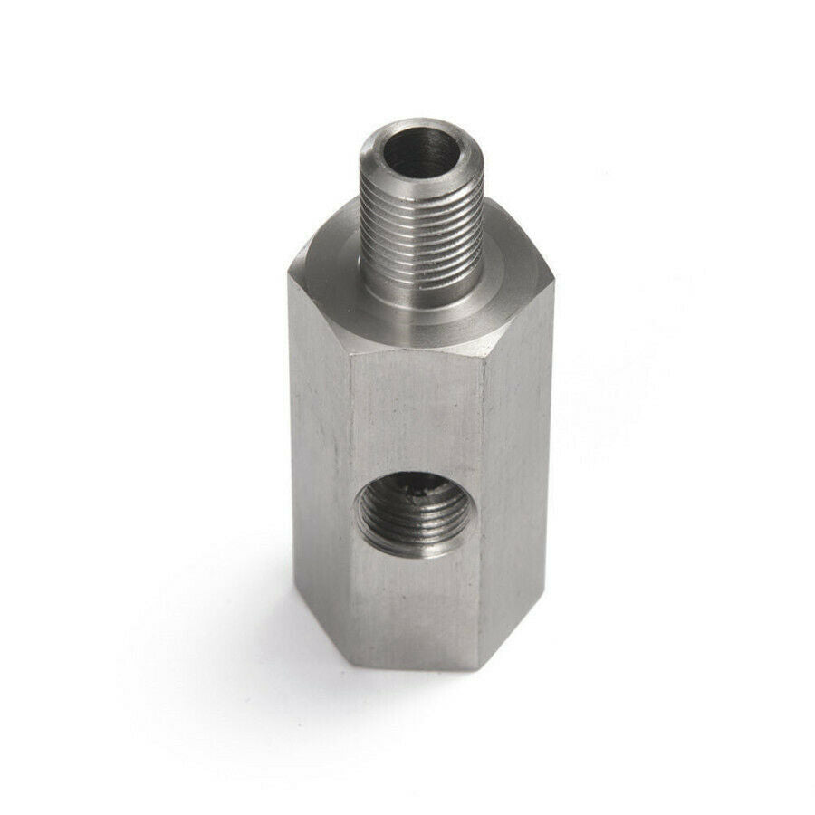 universal 1/8'' NPT Tee for taping into OE oil pressure sender Stainless Steel