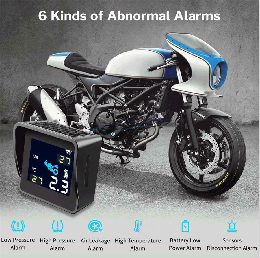 1Set Waterproof TPMS Pressure Sensor LCD Motorcycle Tire Pressure Monitor System
