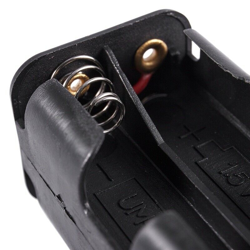 Black Tow Layers 4 x 1.5V AA Batteries Battery Holder Case Box w Wire Leads J8D3