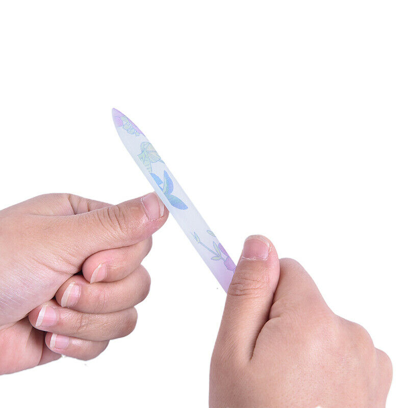 Lovely Crystal Glass Nail File Beauty Nail Arts Practice Tool Random Patt.l8