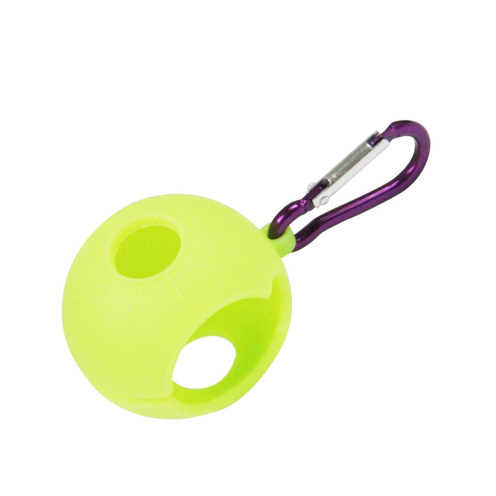 Silicone Golf Ball Holder Carrier with Snap Clip Contains One Ball Green