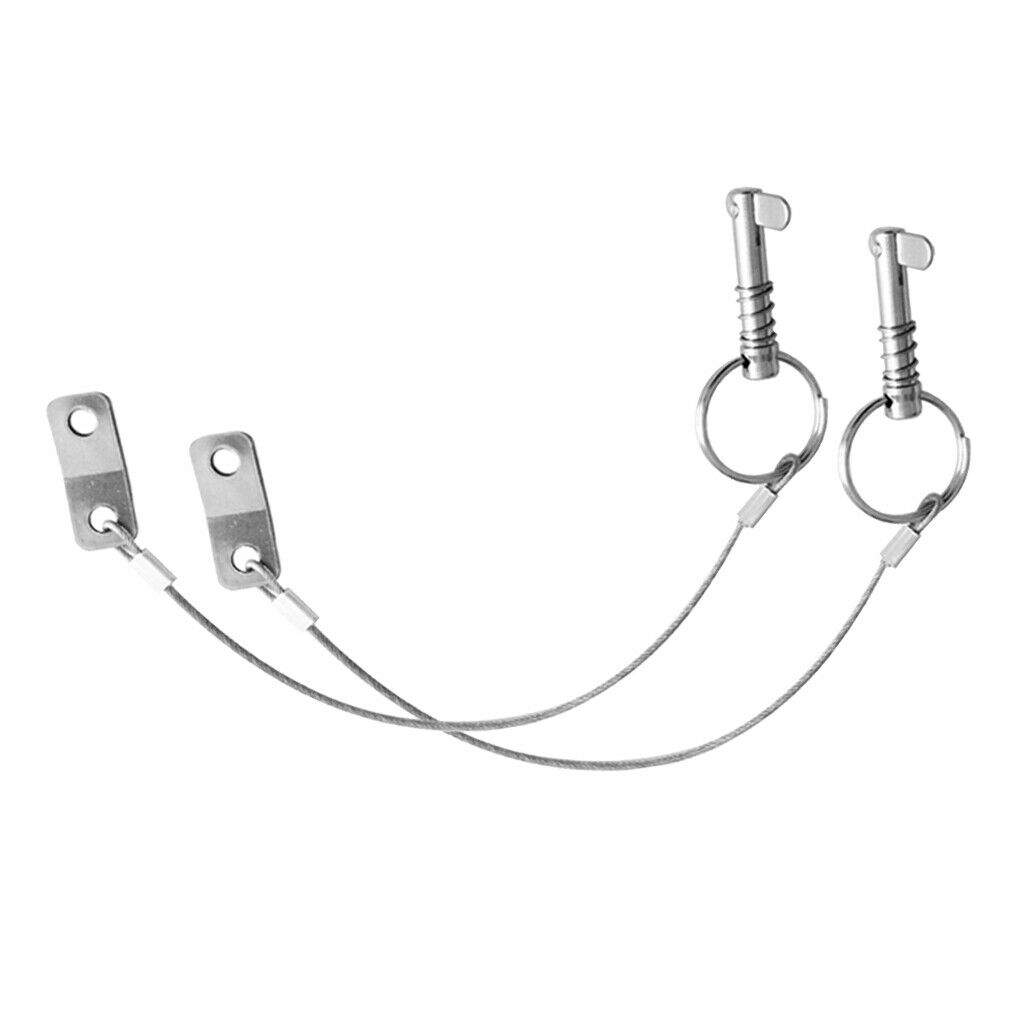 4 Pieces Stainless Steel Quick Release Pin Cord for Boat Top Deck Hinge
