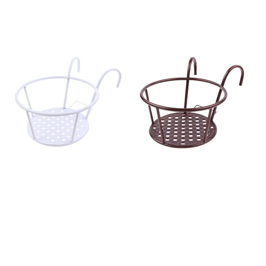 2x Potted Flower Hangin Basket Heavy-duty Planter Holder for Porch 22cn Dia.