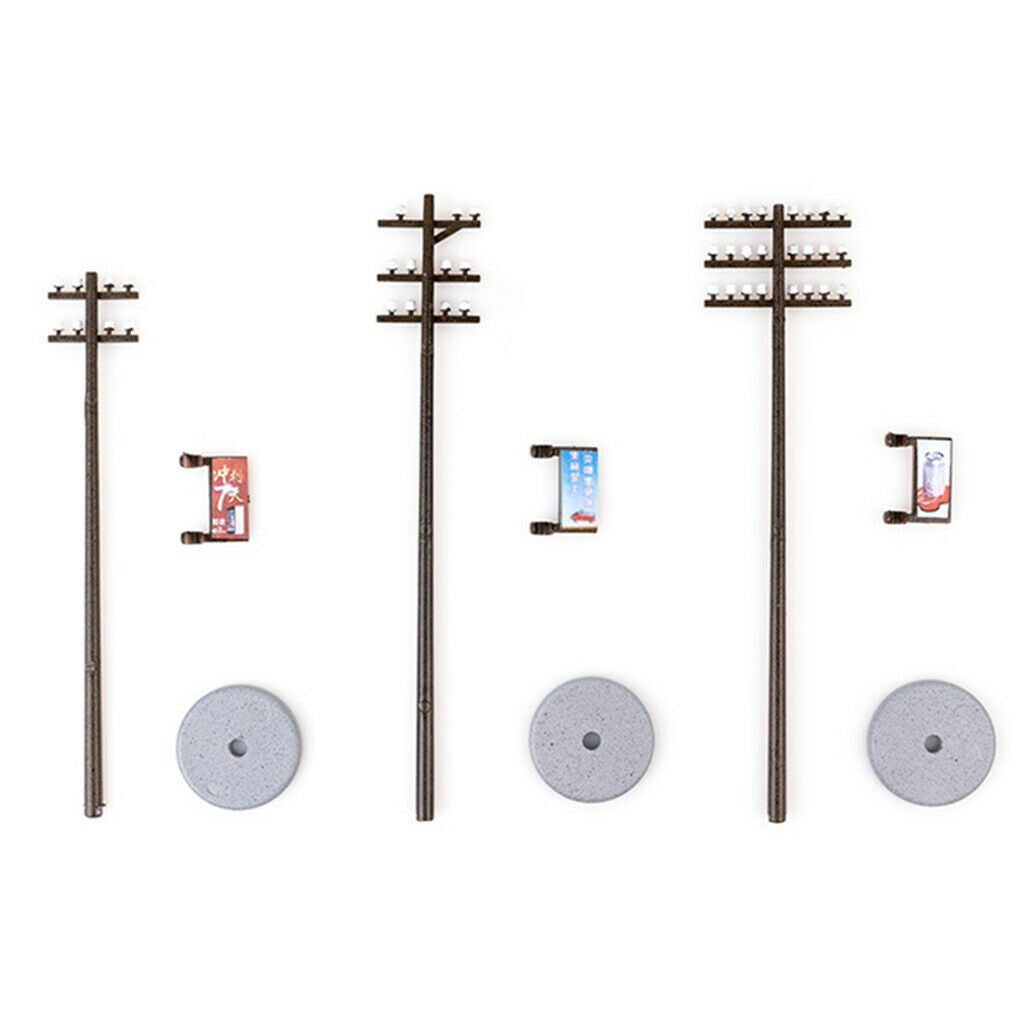 10PCS 1:87 Mini Electric Line Pole for Train Railways LANDSCAPE LAYOUT HO #1